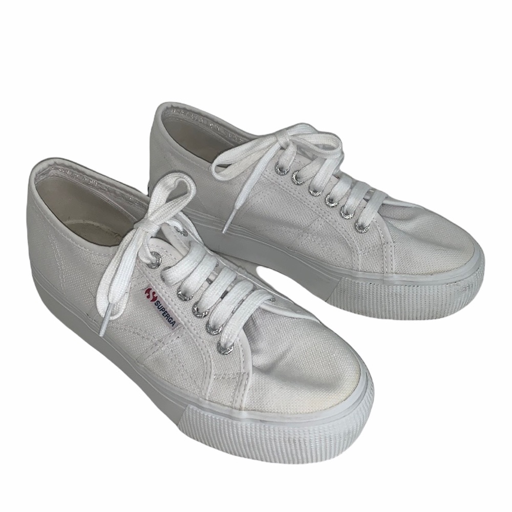 Superga White Platform Sneaker Sz 6.5